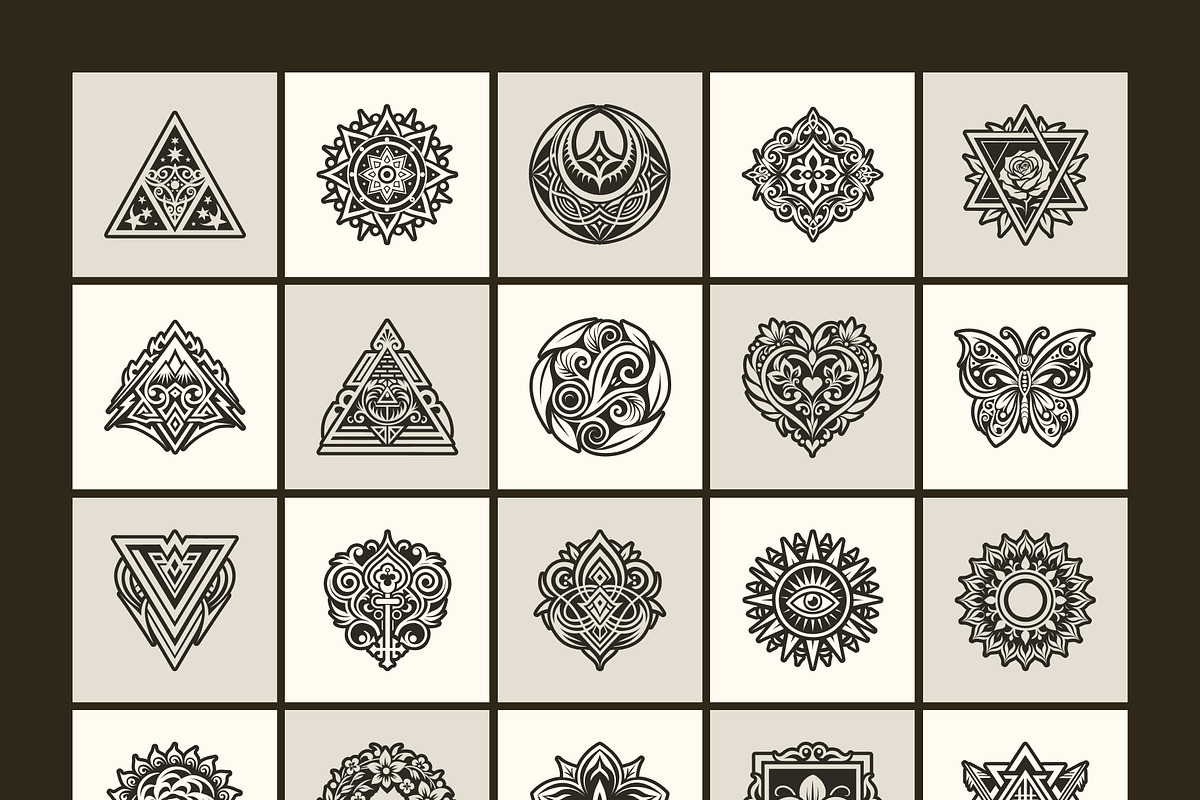 1500 Tattoo Symbols Icons, a Solid Icon by Creative Stall (Photo 8 of 19)
