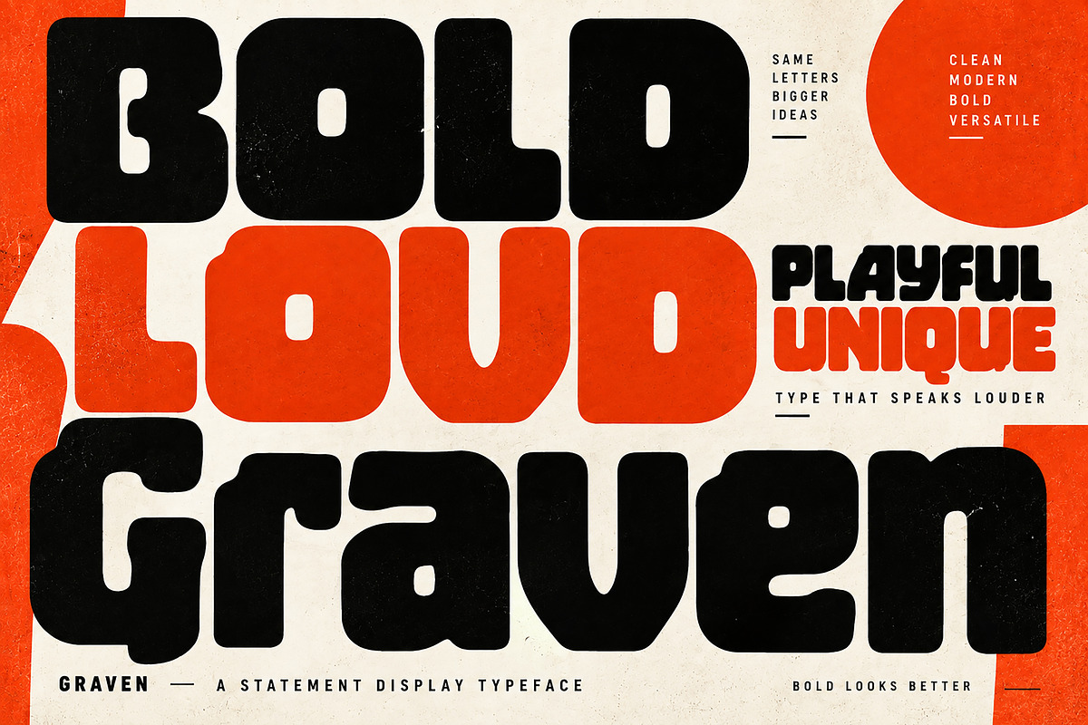 Graven _ Bold Display Typeface, a Script Font by Wow Magic (Photo 3 of 5)