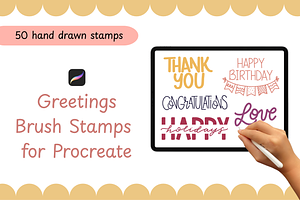 Greetings Procreate Brush Stamps