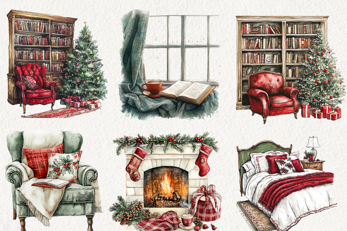 Cozy Christmas Planner Clipart, an Illustration by NadiaTheronArt (Photo 4 of 5)