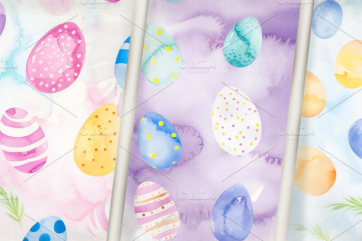Watercolour easter papers bundle, an Illustration by VetalStock (Photo 6 of 8)