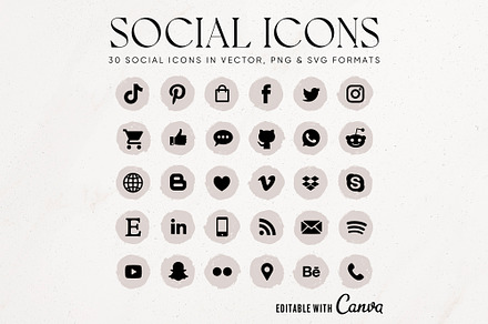 Social media icons | Outline Icons ~ Creative Market