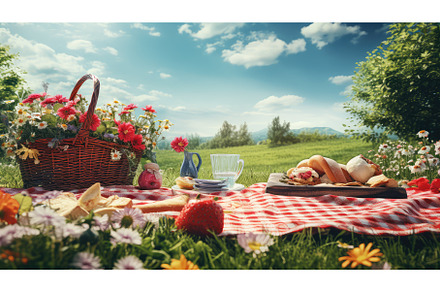nature picnic background ai, a Nature Photo by pikepicture