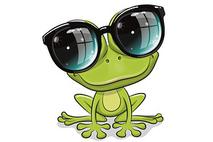 Cartoon Frog in sun glasses