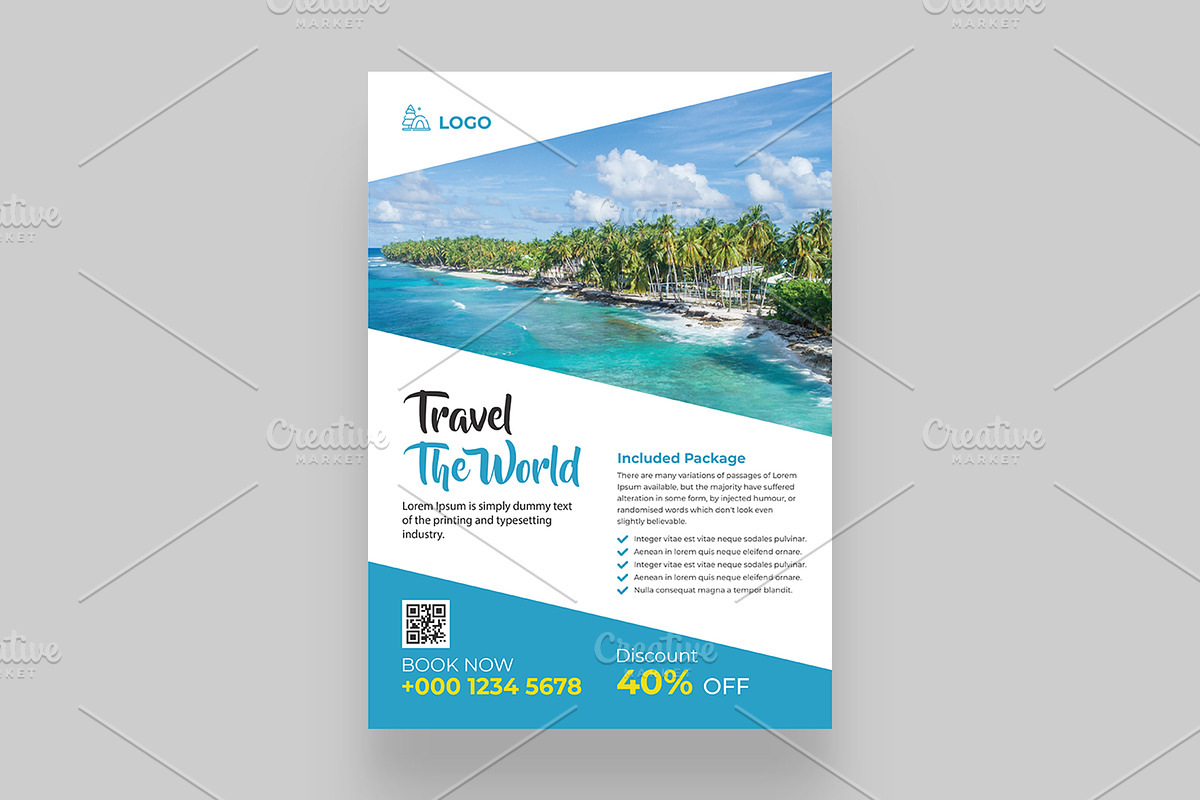 Modern Travel Flyer Design, a Flyer Template by Shahjahangdb1 (Photo 6 of 13)