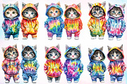 Watercolor Hoodie Kitten Clipart PNG, an Illustration by Canvas Craft (Thumbnail 3 of 4)