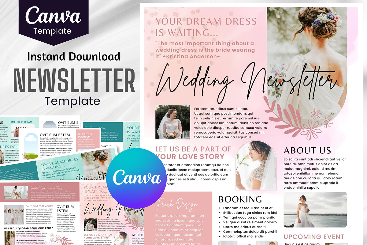 Elegant Wedding Newsletter Template