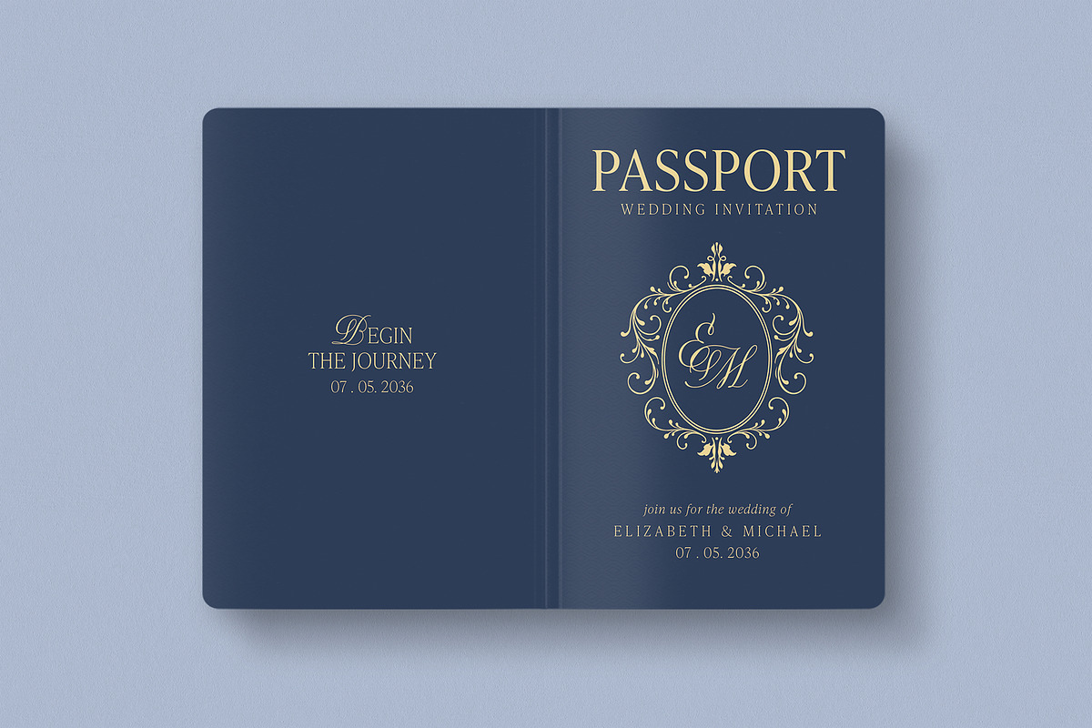 Passport Wedding Invitation Template, an Invitation Template by BrandPacks (Photo 2 of 4)