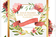 Watercolor floral set-Burgundy color, a Decorative Illustration by Pamyatka Shop (Thumbnail 6 of 7)