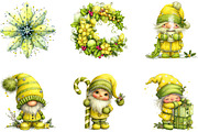Christmas Gnomes Clipart Set, a Seasonal Illustration by CreationArt (Thumbnail 4 of 5)