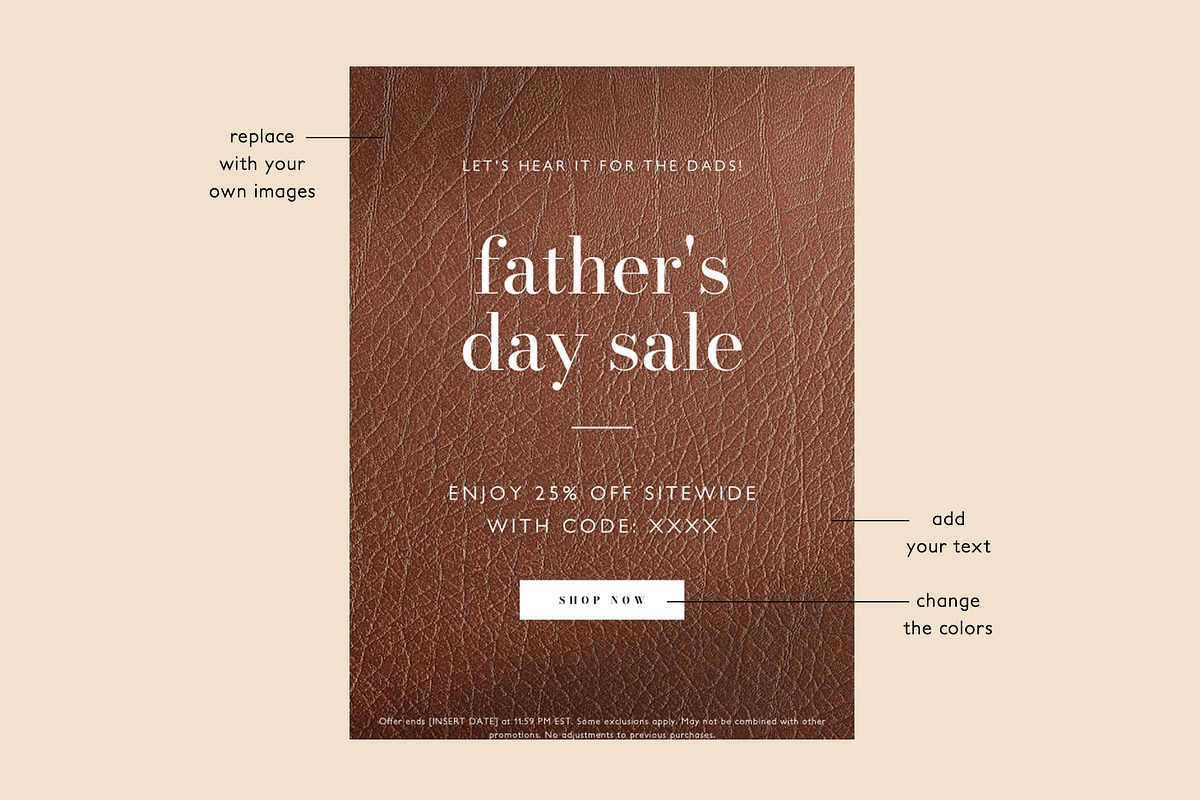 Father's Day Sale Email Template, an Email Template by KikiBunnyCreative (Photo 2 of 7)