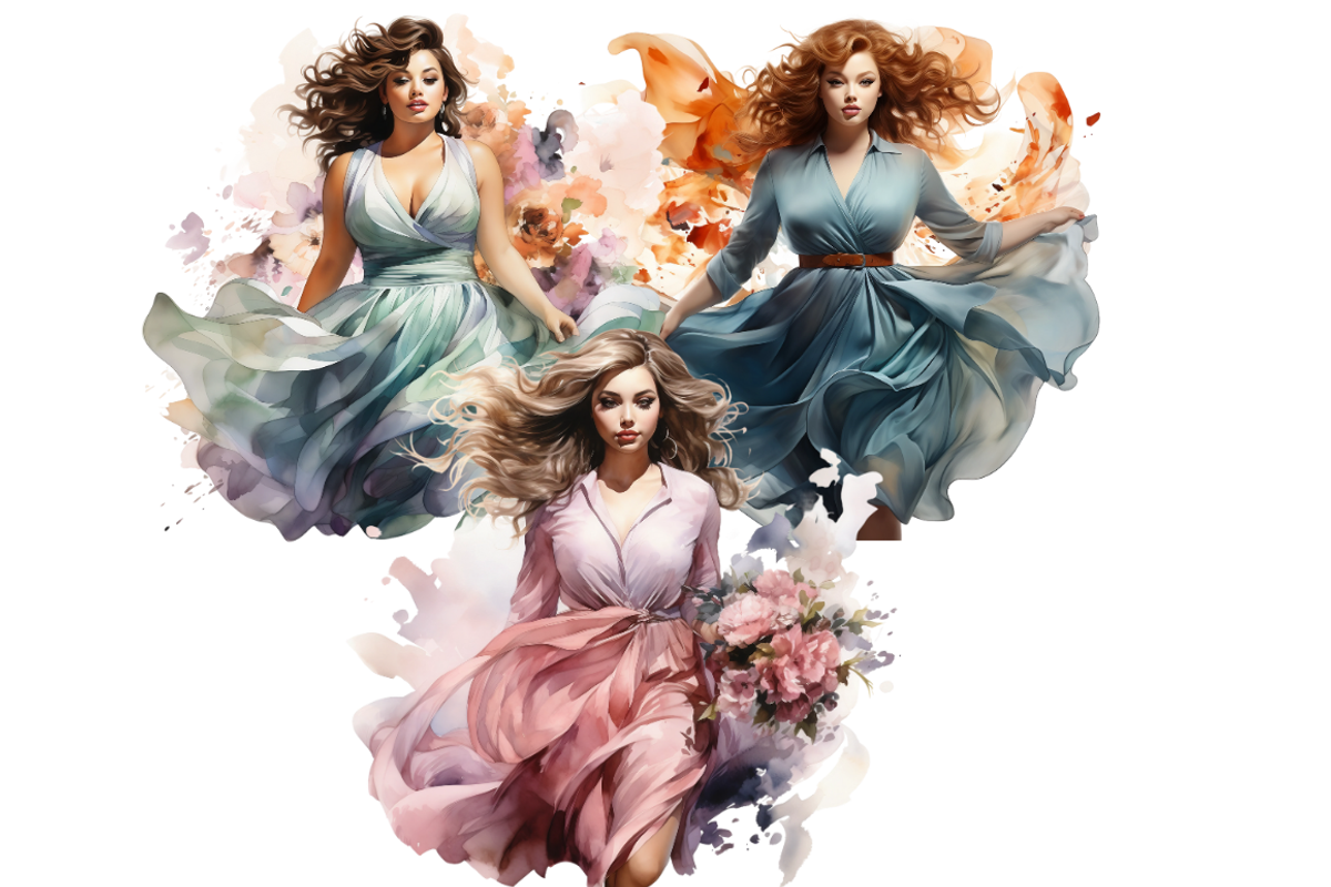 Watercolor Curvy Beauty Clipart, a Person Illustration by Mash Mash Stickers (Photo 5 of 9)