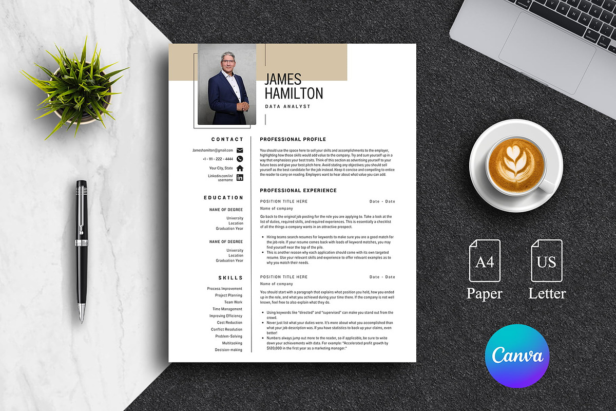 Clean Canva CV Template Pack | Canva, a Resume Template by Lux Resume (Photo 1 of 8)