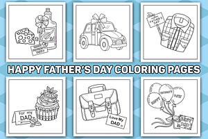 Father's Day Coloring Book Vol-03, a Seasonal Illustration by Coco Bloom