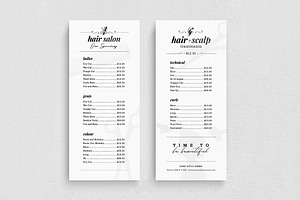 Hair Salon Price List Template