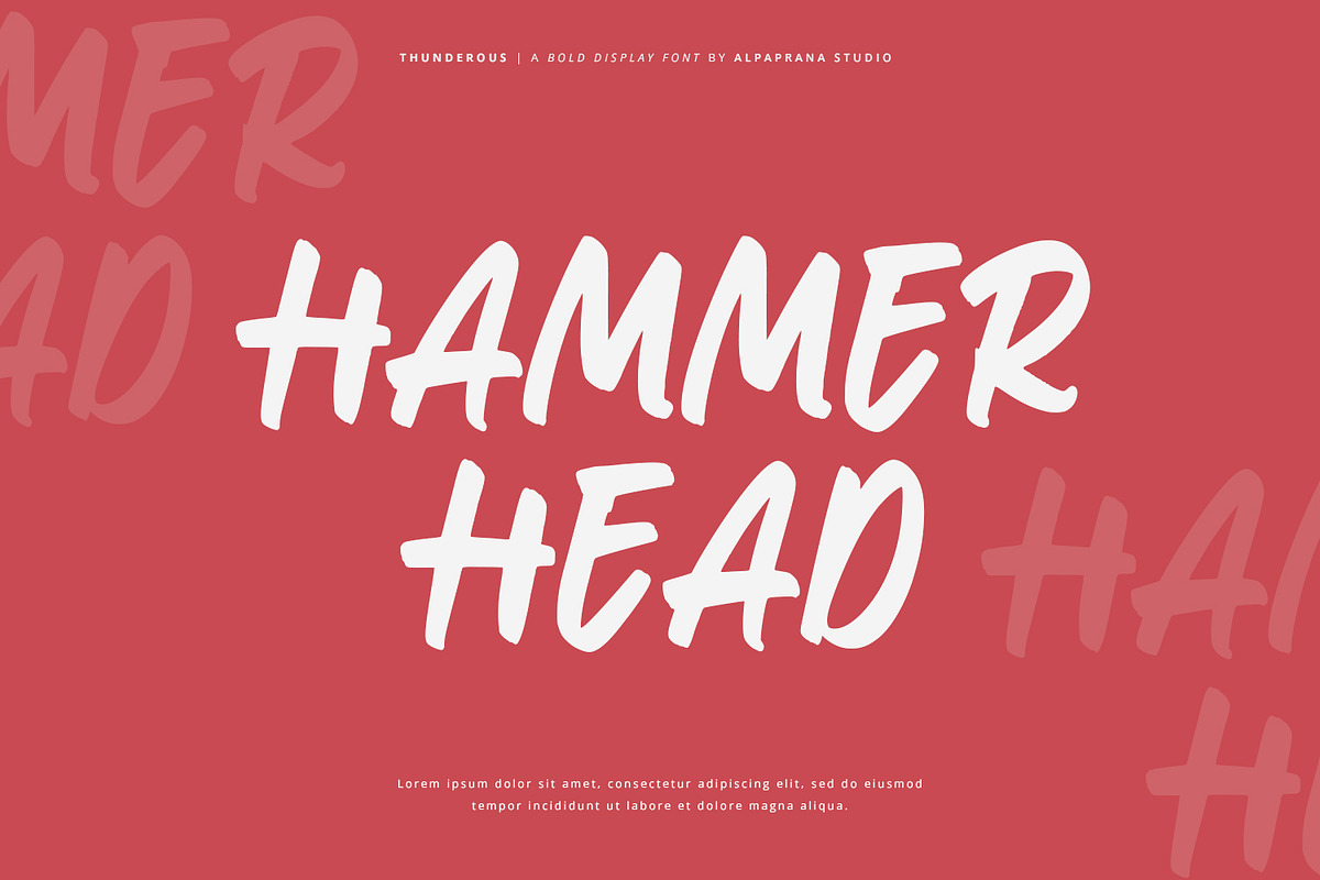 Thunderous - Bold Display Font, a Script Font by Alpaprana (Photo 5 of 12)