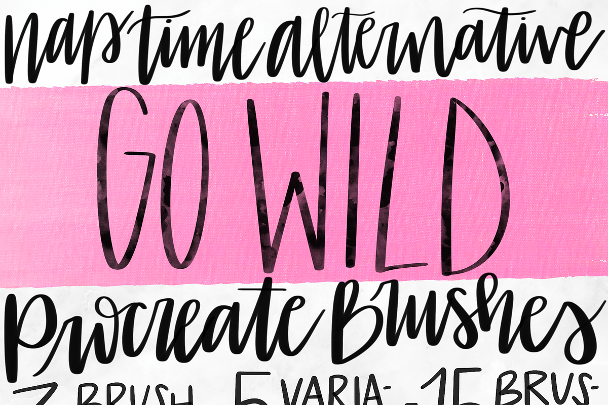 Go Wild Procreate Lettering Brushes, a Brush Add-On by Nap Time Design Co. (Photo 1 of 4)