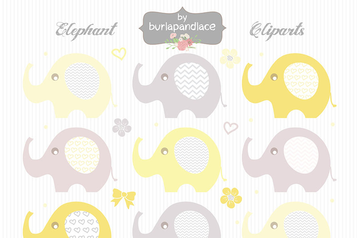Baby girl elephant cliparts
