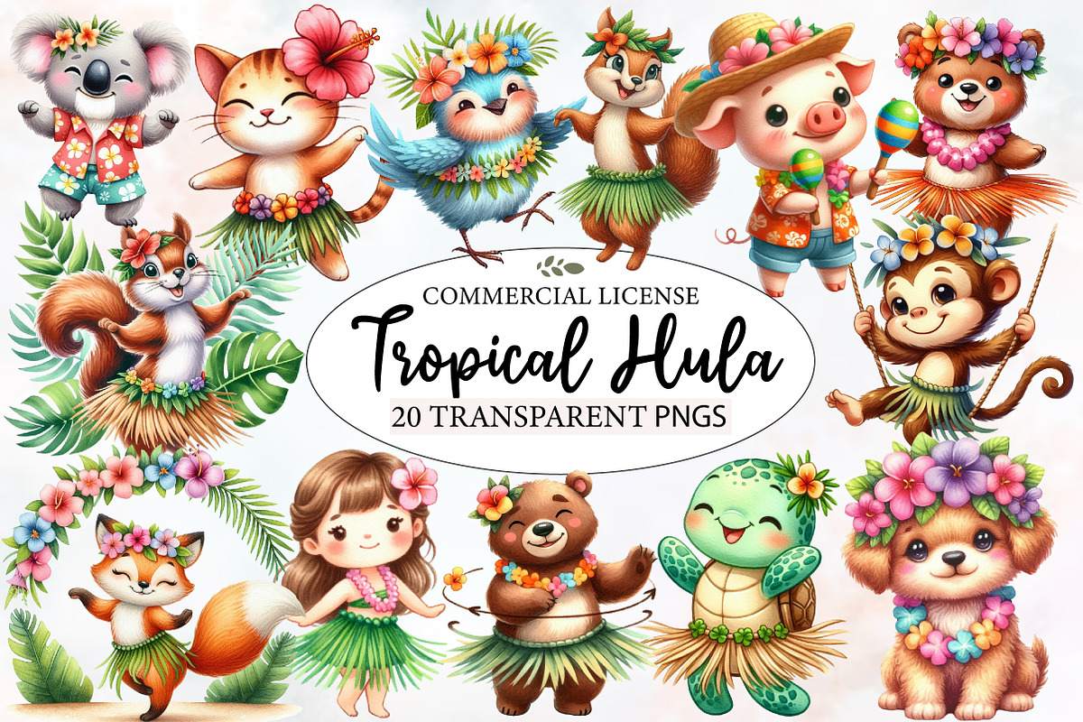 Cute Tropical Hula Dance Hawaiian, an Illustration by Designworld (Photo 1 of 6)