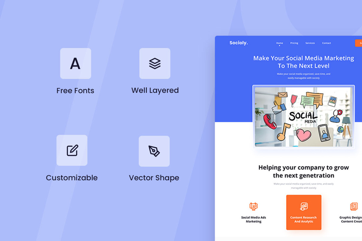 Social Media Marketing Web Design, a Wireframe Template by INSPR STD (Photo 4 of 5)