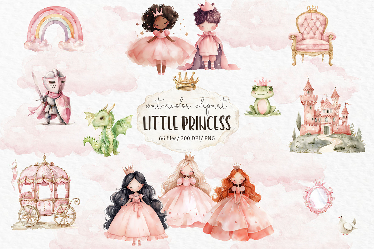Pink baby princess clipart, a Person Illustration by MyLittleMeow (Photo 1 of 8)