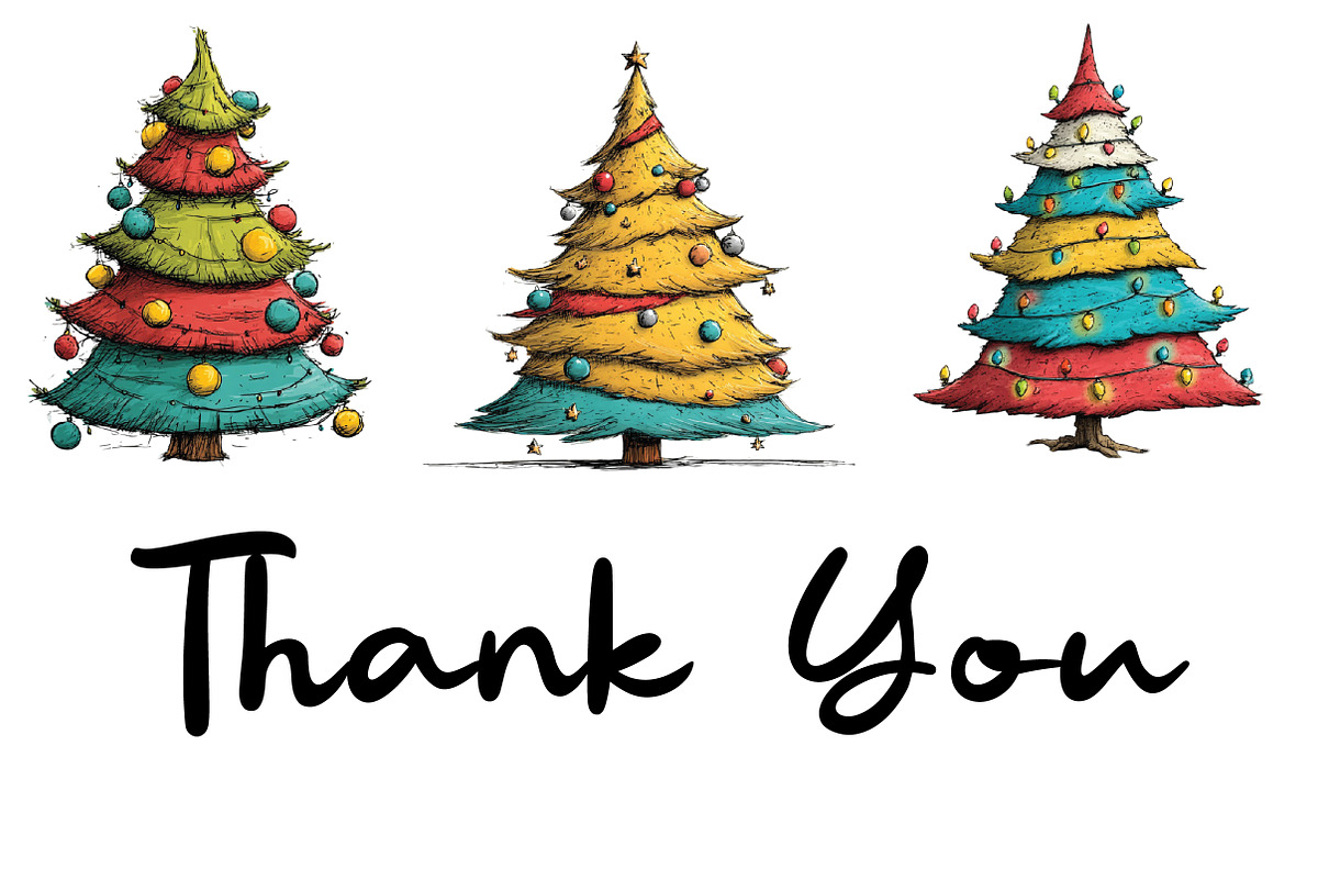 Whimsical Christmas Tree Clipart, an Illustration by CraftArtStudio (Photo 6 of 6)