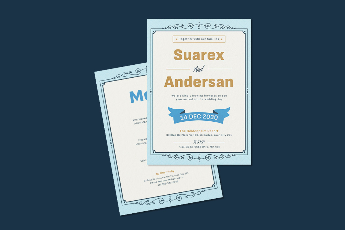 Gently Decotives Wedding Invitation, an Invitation Template by iDoodle Studio (Photo 2 of 4)