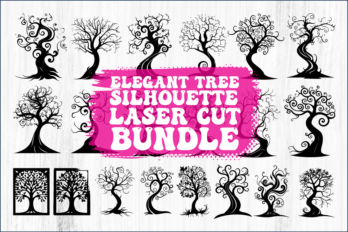 Tree Laser Cut Bundle | Decorative T, a Graphic by BIPLOB EXPERT (Photo 1 of 11)