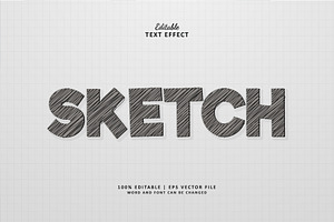 Text Effect Sketch, a Brushes & More by Navy Graphic