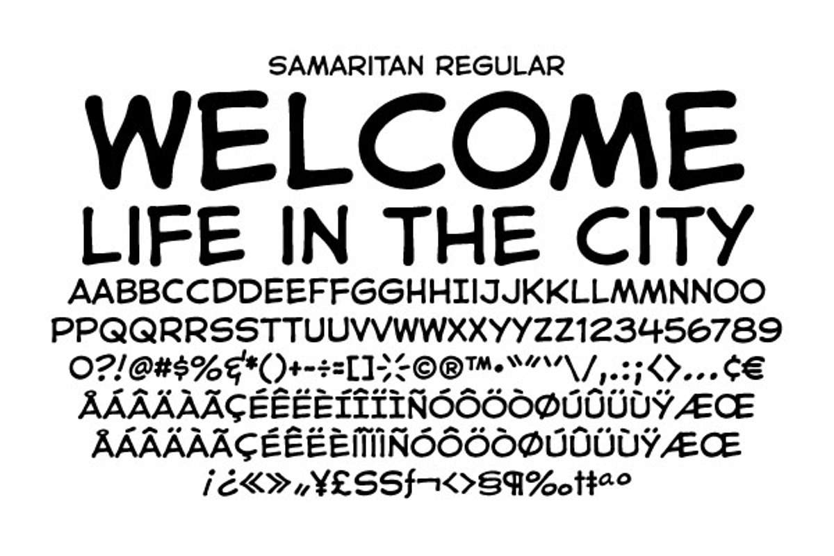 Samaritan - vintage comic book font preview 2