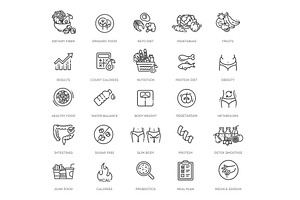 Web Set of Nutrition, Healthy Food, an Object Illustration by Tettygreen