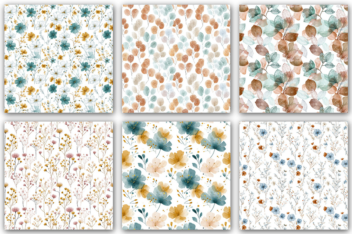 Minimal Boho Flowers Seamles Pattern, a Pattern Graphic by DreamCafeArt (Photo 4 of 7)