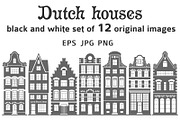 Set of 12 shapes Amsterdam houses, a Decorative Illustration by Primula`s shop (Thumbnail 1 of 2)