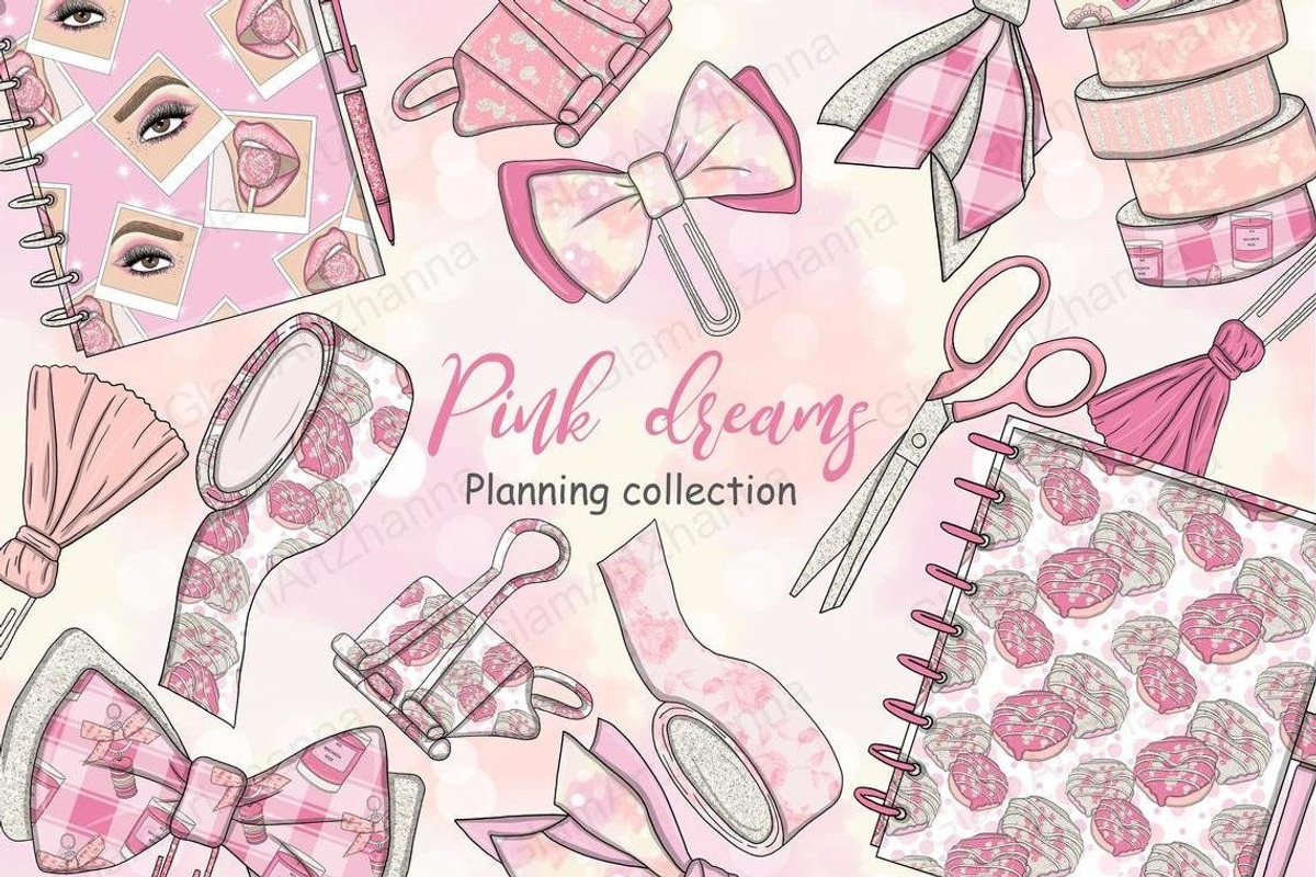 Pink Dreams Planning Collection, an Object Illustration by GlamArtZhanna (Photo 2 of 3)
