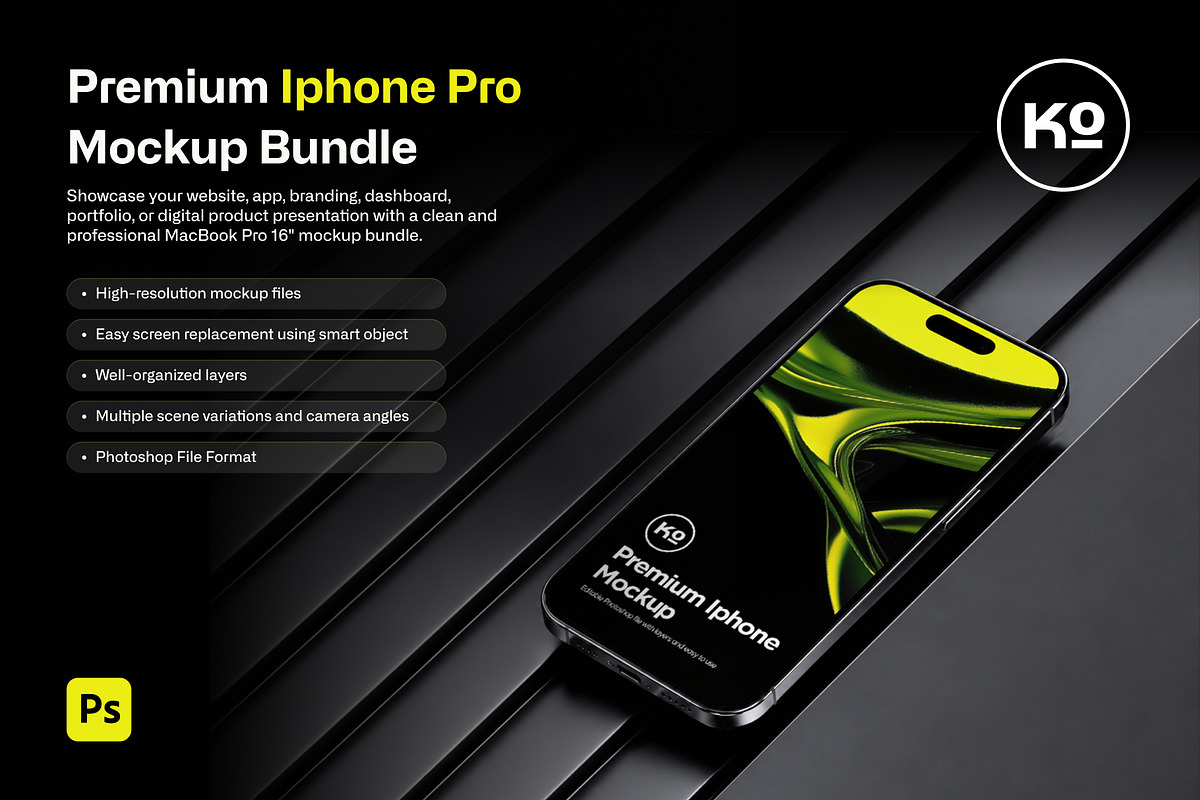 Premium Iphone Mockup Bundle, an iPhone Mockup by anamwp (Photo 1 of 6)