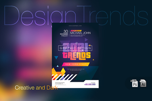 Design Trends Dark Event Poster preview 2
