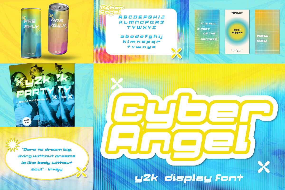 Y2K Font Bundle - 25 Aesthetic Fonts, a Sans Serif Font by HipFonts (Photo 9 of 9)