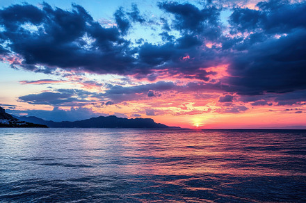 Stunning sunset sky illuminates the, a Photo by Iftikhar Alam
