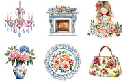 Watercolor Grandmillennial ClipArt, an Illustration by Designking (Thumbnail 4 of 5)