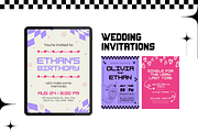 30 Retro Y2K Invitation Templates, a Templates & Theme by TemplateCastleStore (Thumbnail 8 of 10)