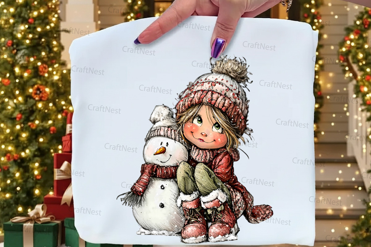 Whimsical Christmas girl, an Illustration by Craft Nest (Photo 5 of 8)