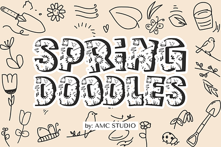 Spring Doodle - Doodle Font Types, a Font by AMC STUDIO