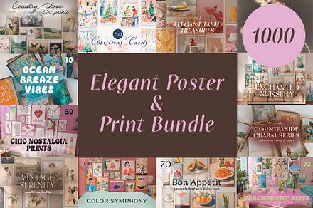 Elegant Poster & Print Bundle, a Background Graphic by Lidberia
