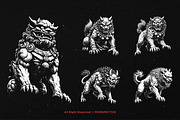 10 Bundle Dark Art Komainu Statue, an Illustration by Morspective (Thumbnail 5 of 7)