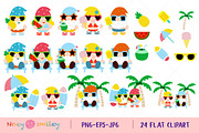 Gnomes Summer Beach, Flat Clipart, an Illustration by Noey smiley (Thumbnail 2 of 8)