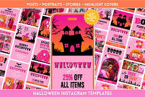 Halloween Instagram Templates, a Social Media Template by SunshineStudioBoutique