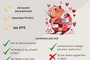 LOVELY VALENTINE CAPYBARA CLIPART, an Animal Illustration by Daring Digies (Thumbnail 6 of 7)