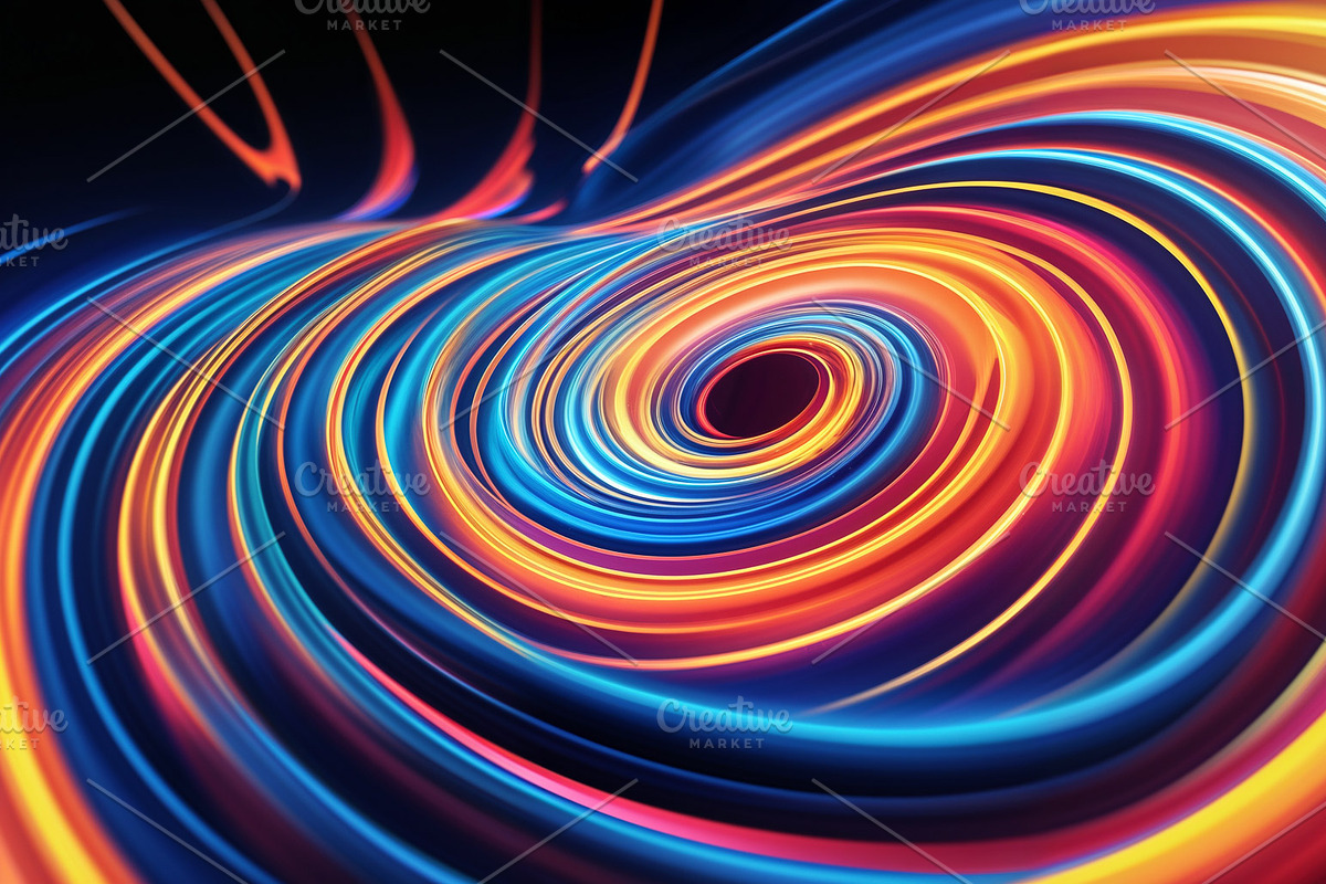 Neon-like light bands, an Illustration by wavebreak