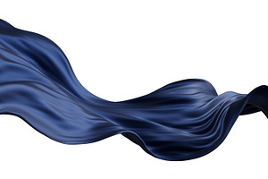Dark blue fabric on white background