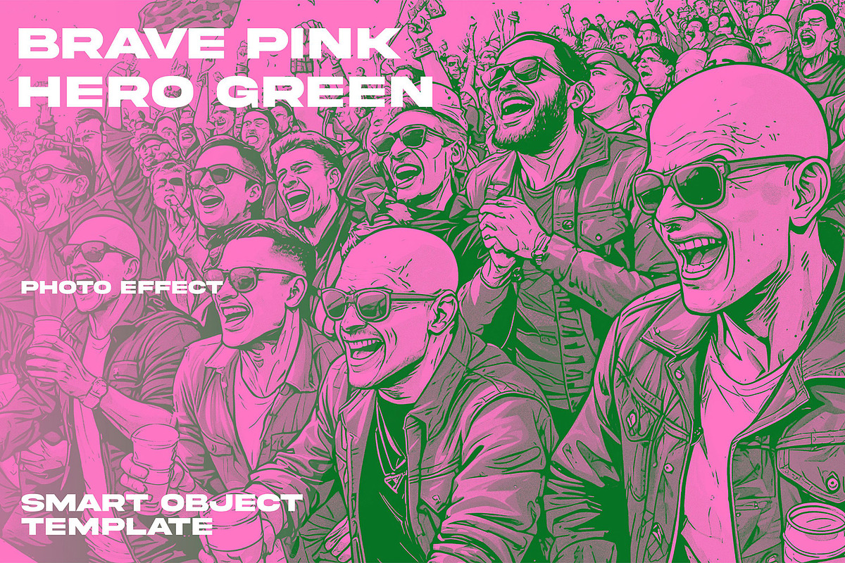 Brave Pink Hero Green Photo Effect, a Brushes & More by Partikusi Design (Photo 1 of 3)